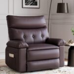 GarveeHome Oversized Wide Recliner Chair – Heat and Massage, PU Leather Extra Wide Manual Recliner for Adults, Large Lazy Chair with 1.5X Sponge Comfort Arm and Back for Living Room, Bedroom