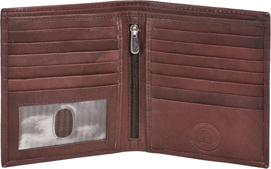 LeatherBoss Men’s Bifold Hipster Wallet With 13 Credit Card Slots