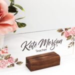 Personalized Desk Name Plate Plaque | Unique Gift | Wood Holder | Office Decor | Teacher Name Plate | Sign | Artswave