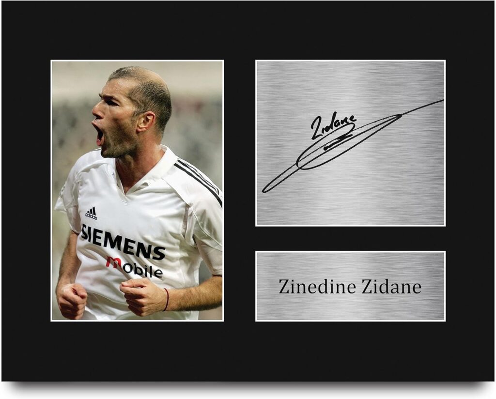 HWC Trading Zinedine Zidane Gifts Signed Printed Autograph Real Madrid Print Photo Picture Display – US Letter Size