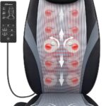 Snailax Shiatsu Back Massager with Heat Massage Chair Pad Kneading Back Massager for Pain Relief Deep Tissue Chair Massage Pad for Office Home, Gifts for Dad,Mom