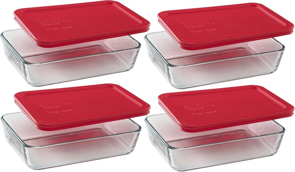 Pyrex 3-Cup Rectangle Food Storage (Pack of 4 Containers)