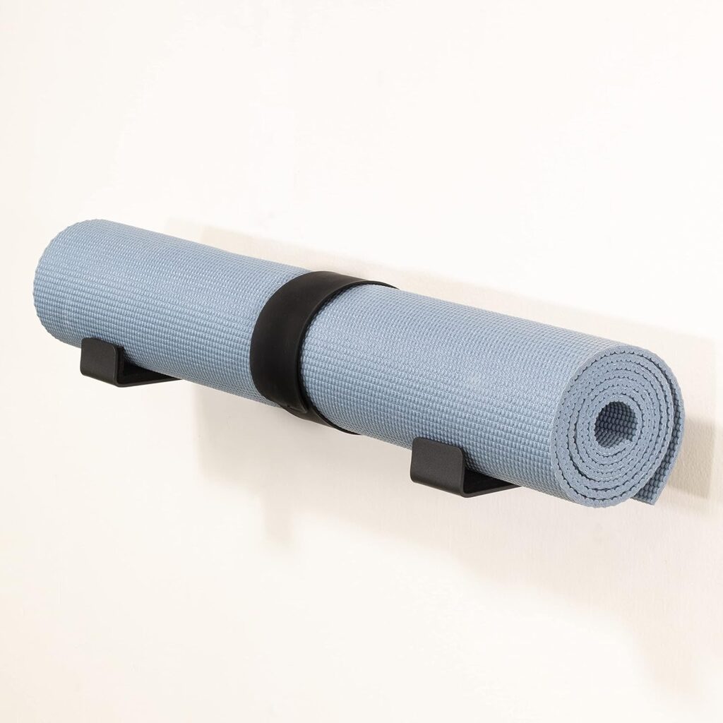 StoreYourBoard Yoga Mat Storage Rack – Yoga Mat Holder Wall Mount for Foam Rollers, Resistance Bands, Fitness Accessories, Home Gym Organizer, Holds Up to 30 lbs