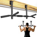 Joist Mounted Pull Up Bar,42″ Wide Bar Ceiling Mount Chain Up Bar Adjustable Height,for Home Gym,Cross Training Strength Building,up to 350LBS