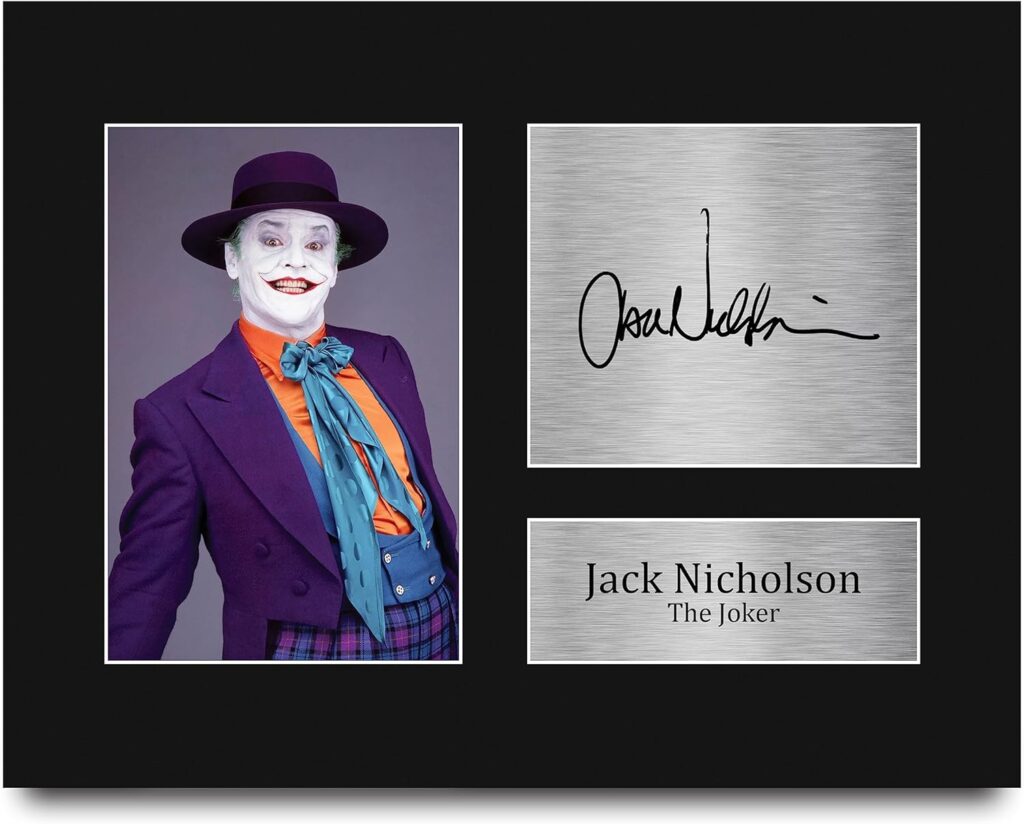 HWC Trading Jack Nicholson Gifts Signed Printed Autograph The Joker Batman Print Photo Picture Display – US Letter Size