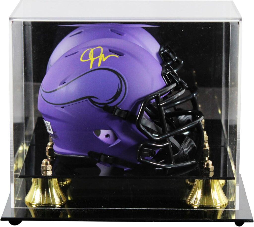 Vikings Justin Jefferson Signed Rave Speed Mini Helmet W/Case BAS Witnessed