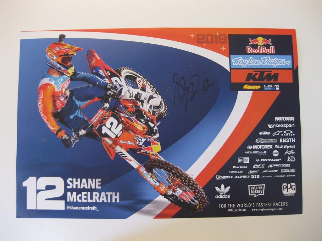 Shane McElrath, supercross, motocross, signed, autographed, 12×18 poster, COA will be included..