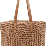 Ayliss Women Straw Shoulder Handbag Tote Shoulder Bag Summer Beach Woven Handmade Weaving Casual Bag for Vocation Travel