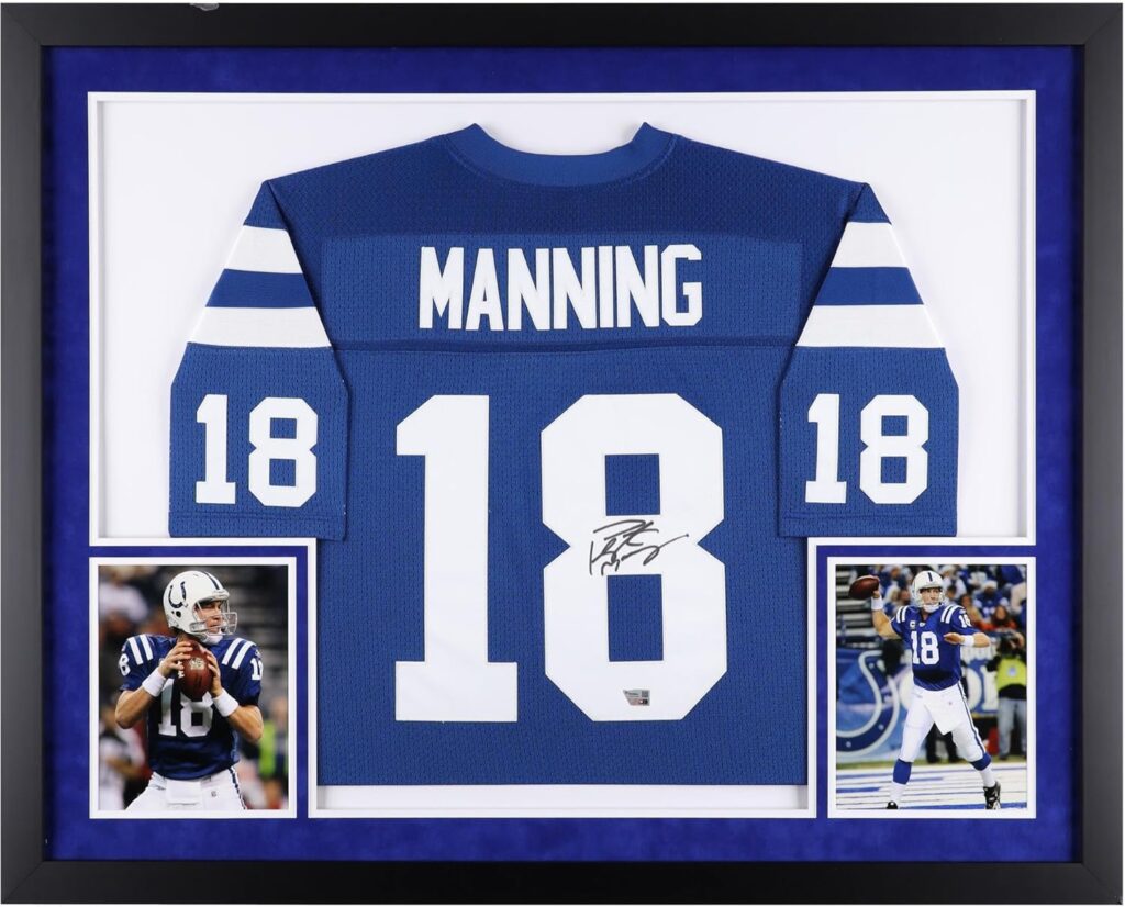 Peyton Manning Indianapolis Colts SM Deluxe Framed Autographed Mitchell & Ness Authentic Jersey – Autographed NFL Jerseys