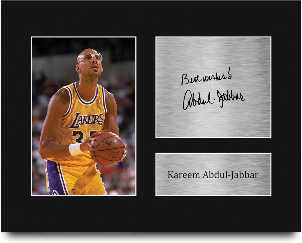 HWC Trading Kareem Abdul-Jabbar LA Lakers Gifts Printed Signed Autograph Picture for Basketball Memorabilia Fans – US Letter Size
