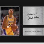 HWC Trading Kareem Abdul-Jabbar LA Lakers Gifts Printed Signed Autograph Picture for Basketball Memorabilia Fans – US Letter Size
