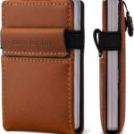 Slim Leather Wallet, Full Grain Leather Wallet for Men, Handcrafted Card Holder with RFID Shielded, Natural Vintage Pull-Up Texture, holds 10+ Cards & Cash(Rustic Brown)