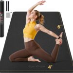 Thick TPE Yoga Mat 72″x48″ – 6/8/10/12mm Extra Cushion for Joint Support & Comfort, Non-Slip Texture, Durable & Waterproof, Includes Bag, Strap & Towel for Home Workout, Pilates & Yoga