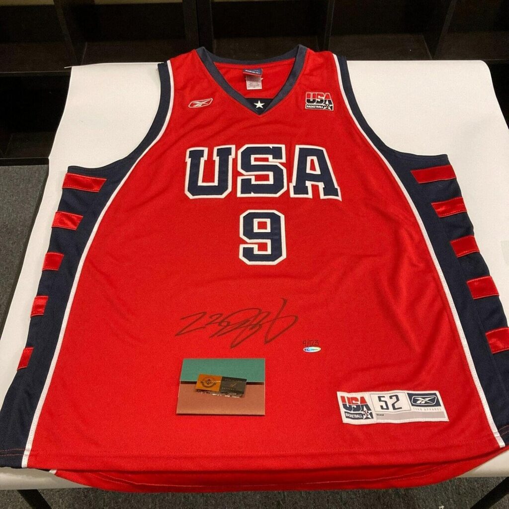 Lebron James Signed Authentic 2004 Team USA Olympics Jersey Upper Deck UDA COA – Autographed NBA Jerseys