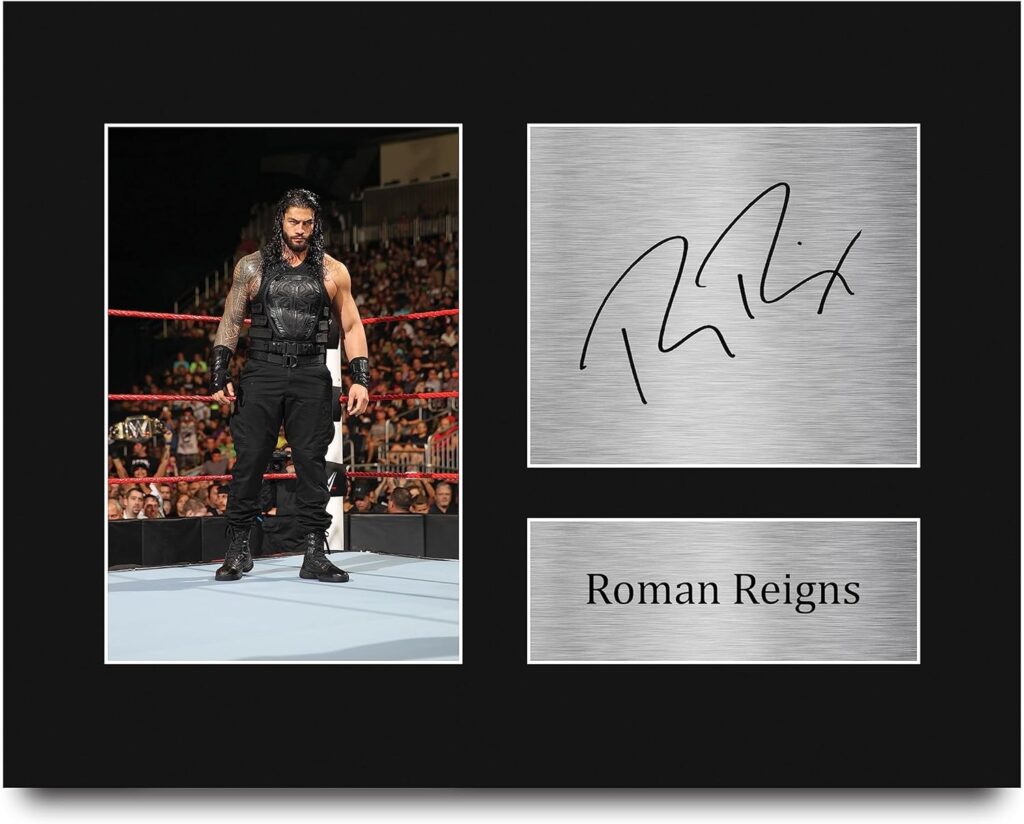 HWC Trading Roman Reigns Gifts Signed Printed Autograph WWE Wrestling Print Photo Picture Display – US Letter Size