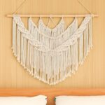 Breling Macrame Woven Wall Hanging Decor Large Boho Chic Geometric Wall Art 36″ L x 28″ W Bohemian Wedding Decor Living Room Tapestry for Bedroom