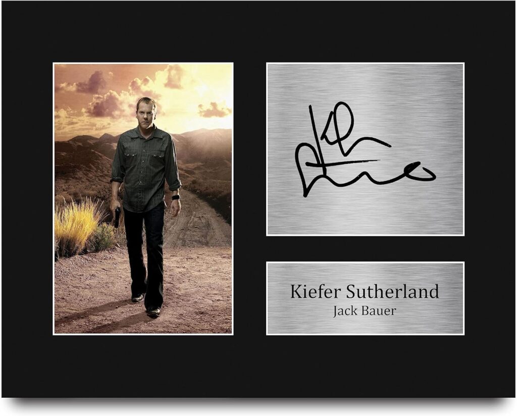 HWC Trading Kiefer Sutherland Gifts Signed Printed Autograph Jack Bauer 24 Photo Display – US Letter Size