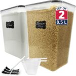 Reli. 8.5L Airtight Food Storage Containers with Lids (2 Sets) Kitchen Organizers and Storage Containers, Pantry Organizers | BPA Free Plastic XXL Set w/ 2 Measuring Cups, 6 Labels, Pen