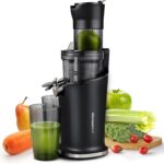 Elite Gourmet EJX017 Whole Fruit 3” Feeding Chute, Dynamic Masticating Slow Juicer, High Yield Cold Press Juice Extractor, Nutrient and Vitamin Dense, Easy to Clean, 27 oz Juice Cup, Black