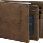 Leather Card Wallet For Men Slim: Bifold Rfid Minimalist Front Pocket Wallet – Gift For Men Husband at Anniversay Brithday