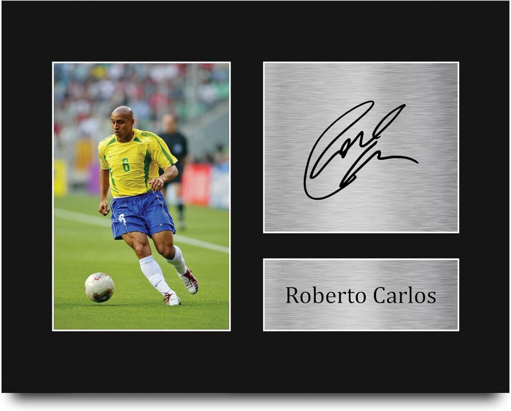 HWC Trading Roberto Carlos Gifts Signed Printed Autograph Brazil Photo Display – US Letter Size