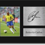 HWC Trading Roberto Carlos Gifts Signed Printed Autograph Brazil Photo Display – US Letter Size
