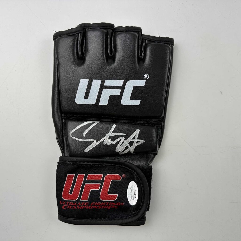 Autographed/Signed Israel Izzy Adesanya Black UFC MMA Glove Ultimate Fighting JSA COA
