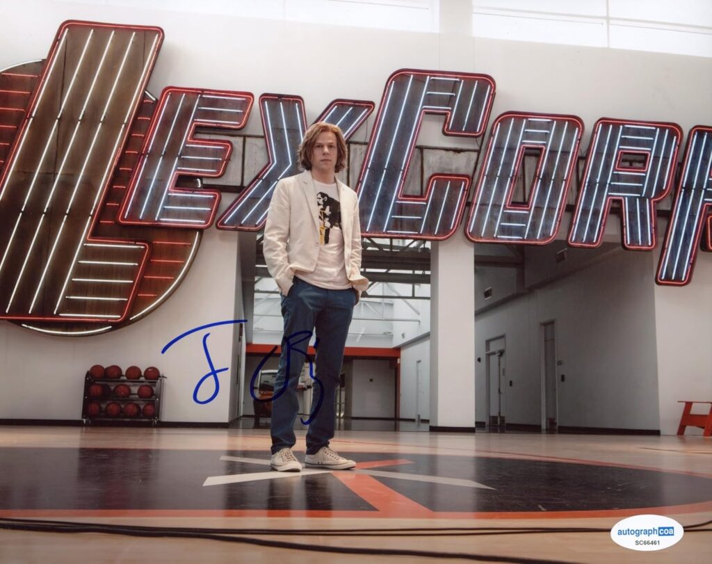 Jesse Eisenberg “Batman v Superman” AUTOGRAPH Signed ‘Lex Luthor’ 8×10 Photo D ACOA