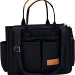 Tote Bag for Women With Compartments,Large Canvas Totes Women’s Purse Crossbody Bags Work Laptop Book Bag Shoulder Handbags