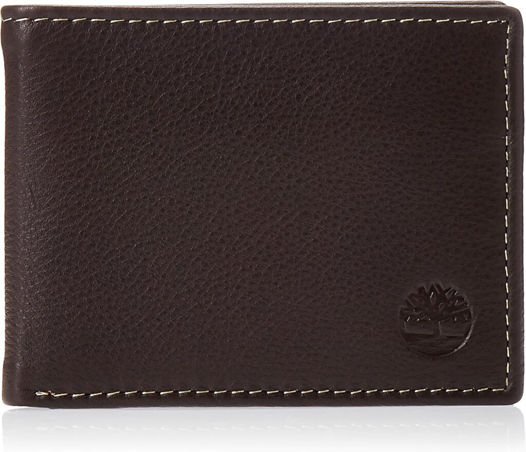 Timberland Men’s Wellington Leather RFID Bifold Commuter Security Wallet