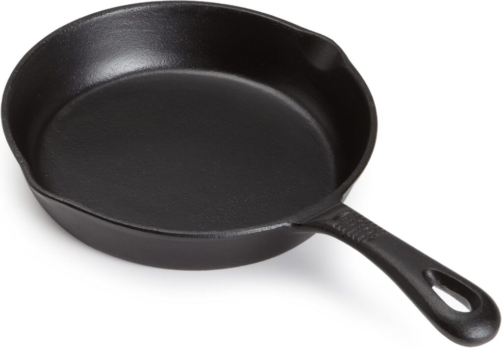 GoodCook Pre-Seasoned Cast Iron Skillet, 8 Inch, Black