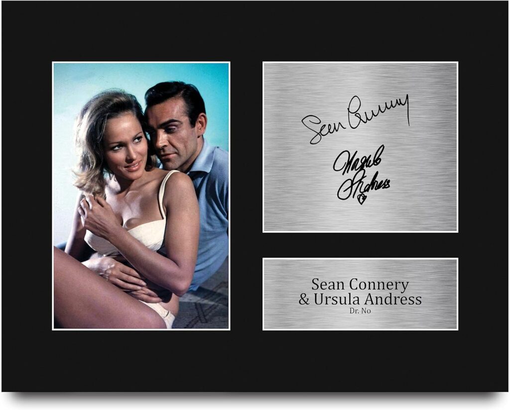 HWC Trading Sean Connery & Ursula Andress James Bond Dr No Gifts Printed Signed Autograph Picture for Movie Memorabilia Fans – US Letter Size