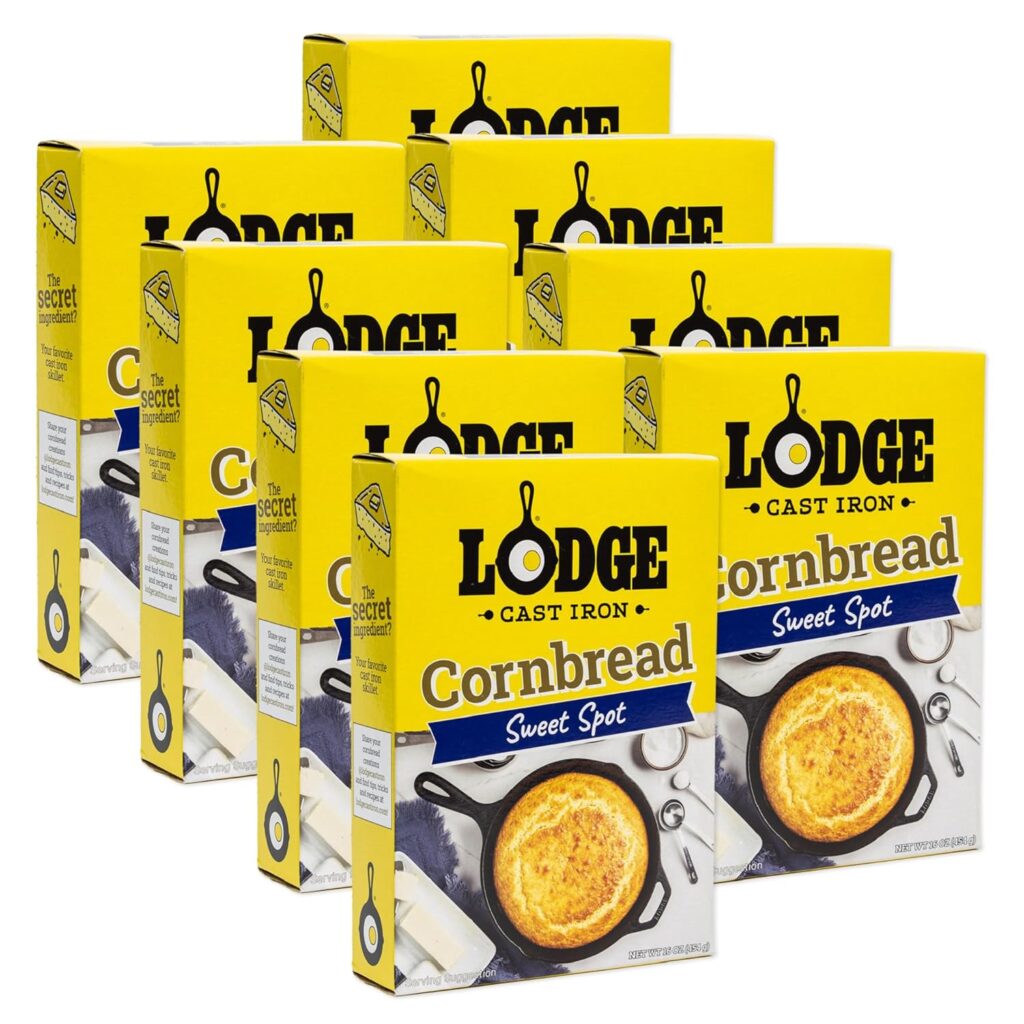 Lodge Cast Iron Skillet Cornbread – Pair with Cast Iron Skillet, Wedge Pan, Cornstick Pan or Muffin Pan, Quality Ingredients (8 Pack) – Sweet Spot