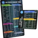 Air Fryer Magnetic Cheat Sheet Set – Air Fryer Accessories Cookbook – As Seen on the Today Show an Easy to Use AirFryer Time Chart Set – Strong Magnet Quick Reference Cooking Guide for Frying (Black)