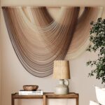 Macrame Wall Hanging Dip-Dye Boho Home Decor Fiber Wall Art Craftsmanship Bedroom Livingroom 57″ W x 39″ L