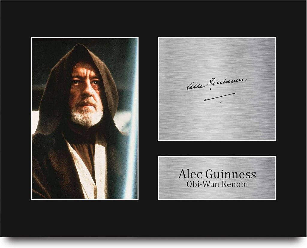 HWC Trading Alec Guinness Gift USL Signed Printed Autograph Star Wars Gifts Obi-Wan Kenobi Print Photo Picture Display – US Letter Size