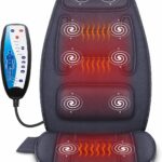 Snailax Massage Seat Cushion with Heat – Extra Memory Foam Support Pad in Neck and Lumbar,10 Vibration Massage Motors, 2 Heat Levels, Back Massager Chair Pad for Back
