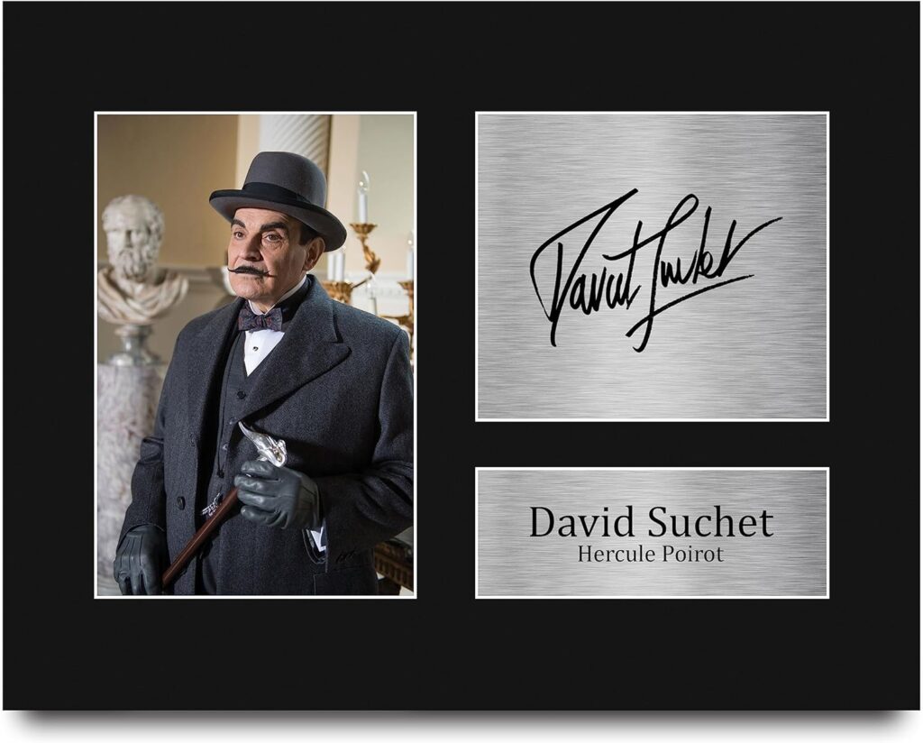 HWC Trading David Suchet Gifts Signed Printed Autograph Poirot Photo Display – US Letter Size