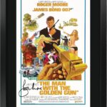 HWC Trading James Bond – The Man With The Golden Gun Movie Poster Roger Moore Signed 16 x 12 inch Framed Gift Printed Autograph Film Print Photo Picture Display – 16″ x 12″ Framed