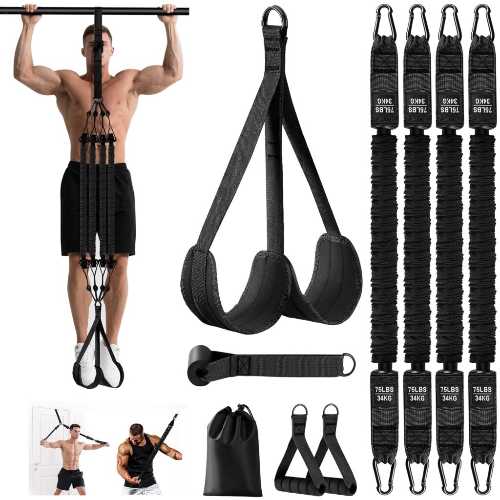 Pull Up Assistance Bands – Adjustable Heavy Duty Pull Up Assist Workout Bands for Men, Women, and Seniors – Resistance Bands for Pull Ups – Pull Up Bar Accessories (Black)