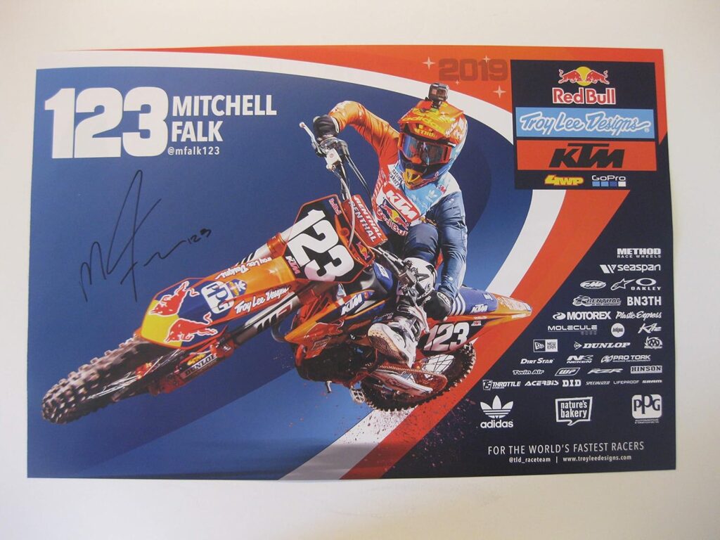 Mitchell Falk, supercross, motocross, signed, autographed, 12×18 poster, COA will be included