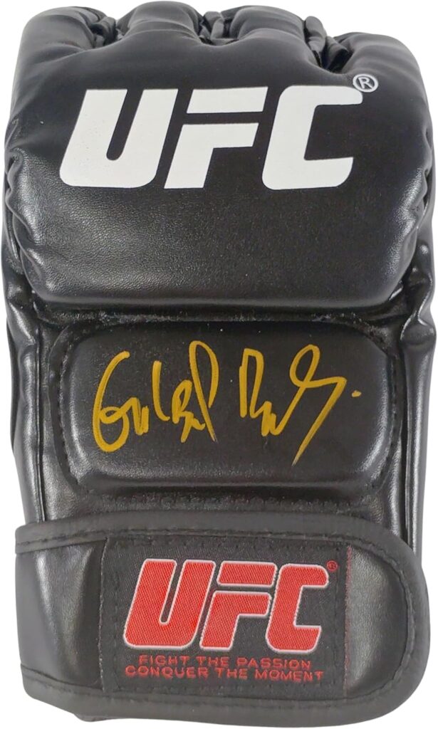 Gilbert Burns Signed MMA Glove Beckett Authentic Autograph UFC Ultimate Fighting Championship Gloves Sports Memorabilia Gifts for Men and Women