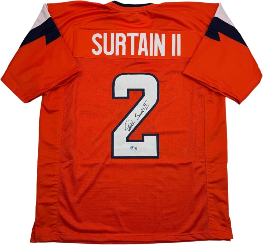 Autographed/Signed Patrick Surtain II Denver Orange Football Jersey JSA COA #2