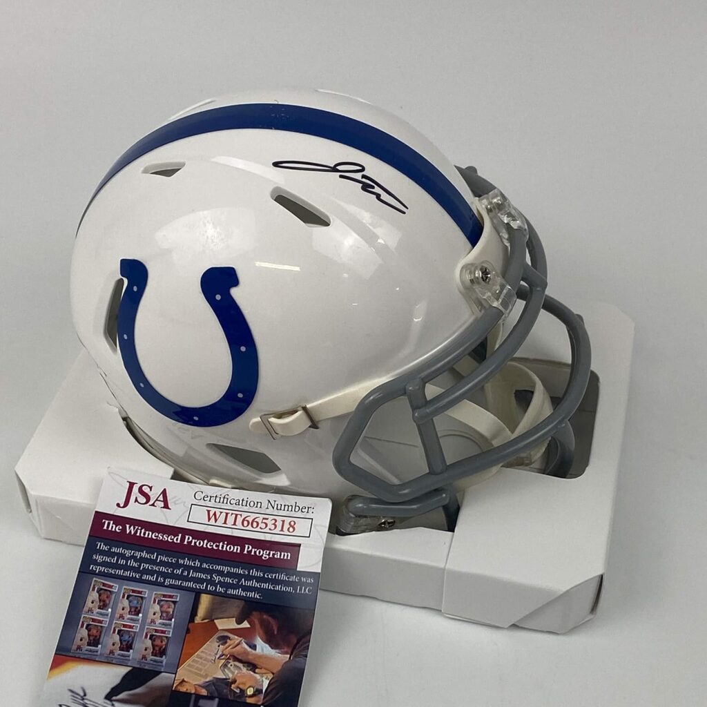 Autographed/Signed Jonathan Taylor Indianapolis Colts Mini Football Helmet JSA COA