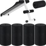 Deekin 4 Pcs Foam Foot Pad Rollers Buffer Tube Cover for Exercise Machine Home Gym Equipment Replacement Pads for Leg Extension Weight Bench Inversion Table(0.87 x 3.4 x 6.3 Inches)