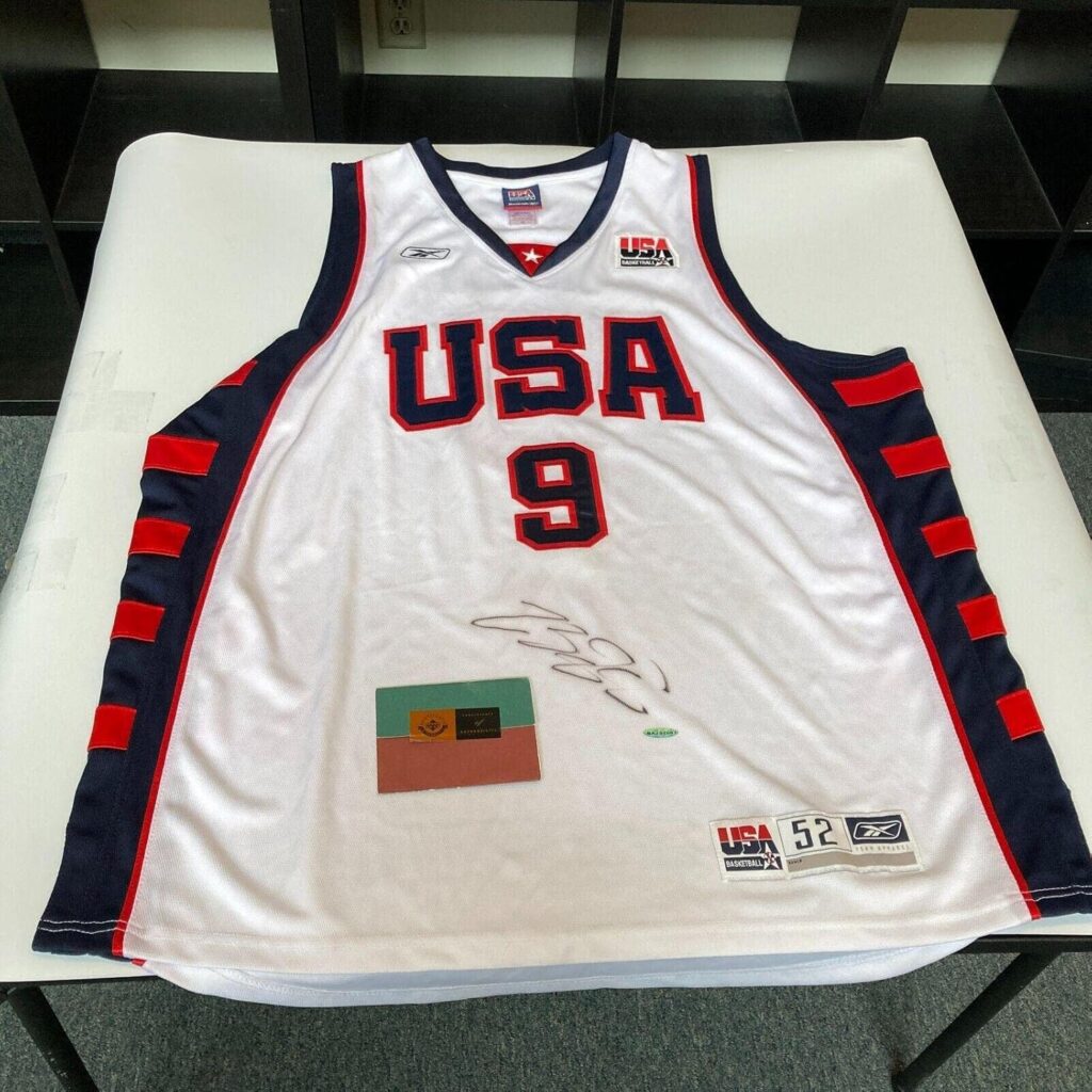 Lebron James Signed Authentic 2004 Team USA Olympics Jersey Upper Deck UDA COA – Autographed NBA Jerseys