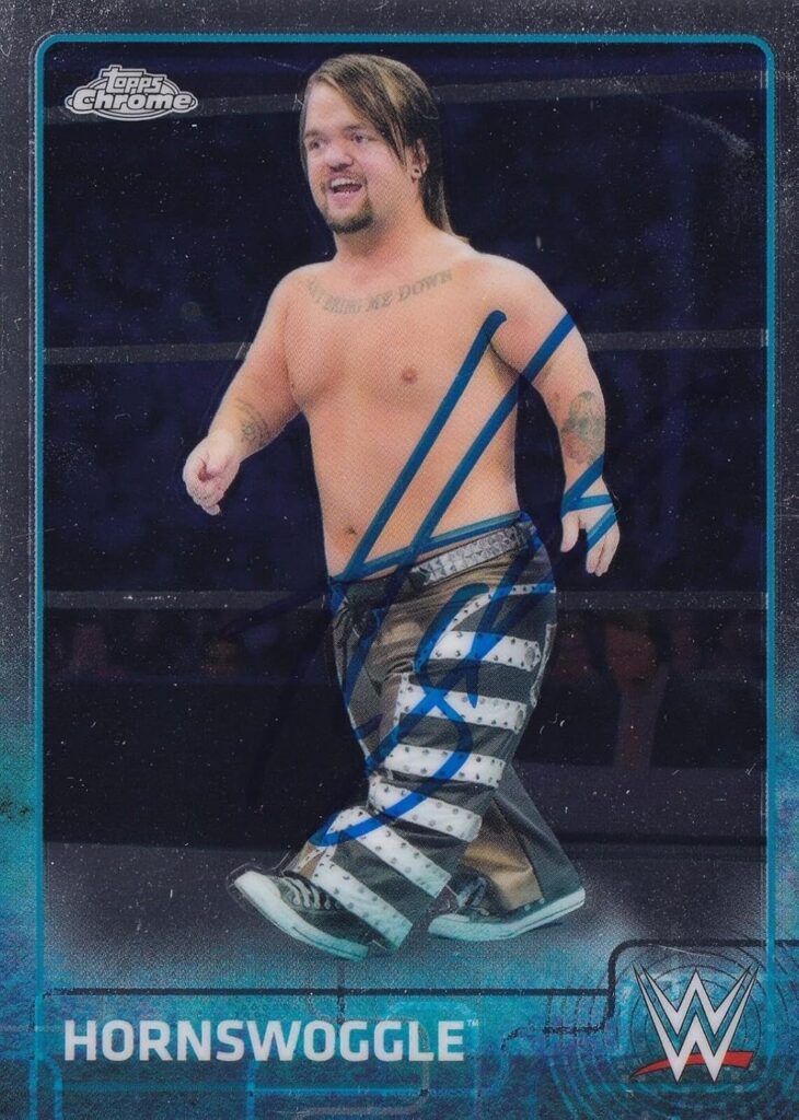 Hornswoggle Signed 2015 Topps Chrome WWE Card 33 Little Bastard Impact Autograph – Autographed Wrestling Cards
