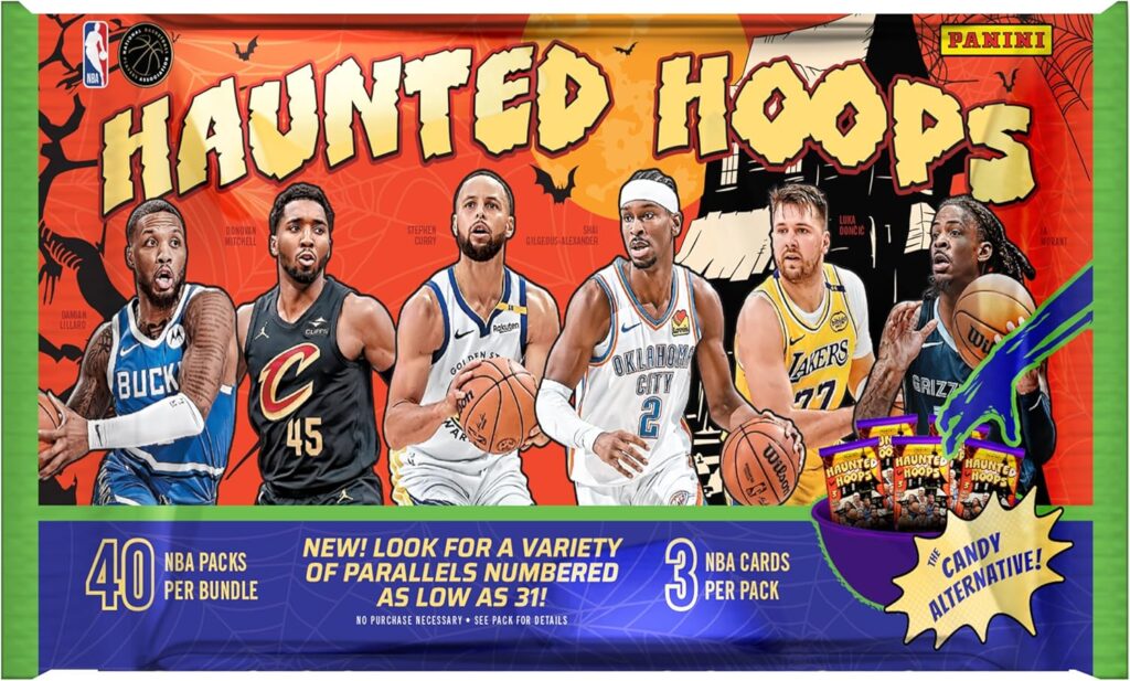Panini Haunted Hoops Halloween Treat Packs – Official NBA Halloween Trading Cards – Spooky Limited Edition – Great for Trick-or-Treaters & Collectors