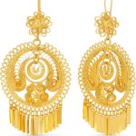 Folklorico Dance Traditional Mexican Gold Filigree Earrings, Medium Flower, Day of the Dead, Mexican Earrings
