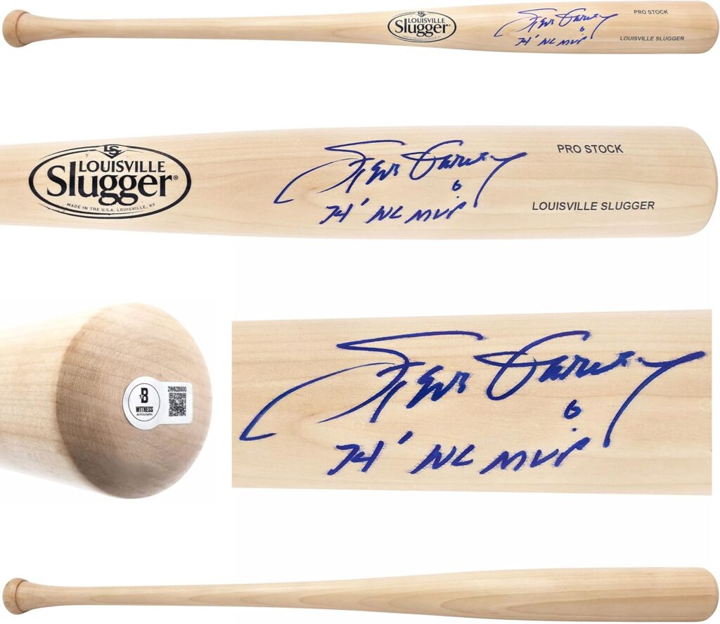 Steve Garvey Autographed Blonde Slugger Louisville Pro Stock Baseball Bat Dodgers Los Angeles “74 NL MVP” Beckett BAS Witness Stock #241444